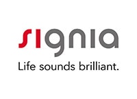 Das farbige Signia Logo mit rotem S auf weißem Hintergrund und schwarzem Slogan